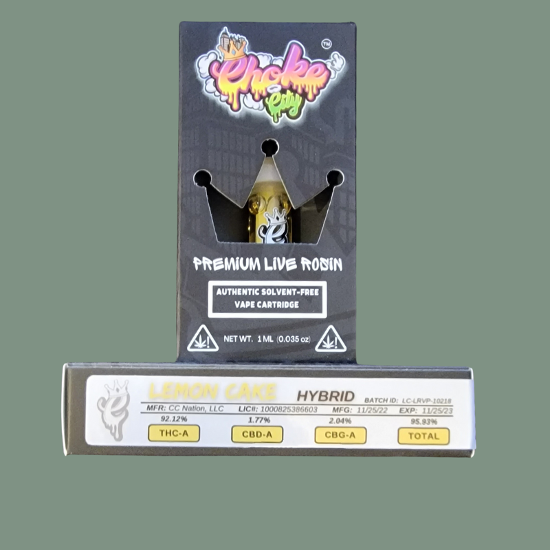 Choke City Vape Cartridges (1 Gram) Premium Live Rosin Simply CBD LLC