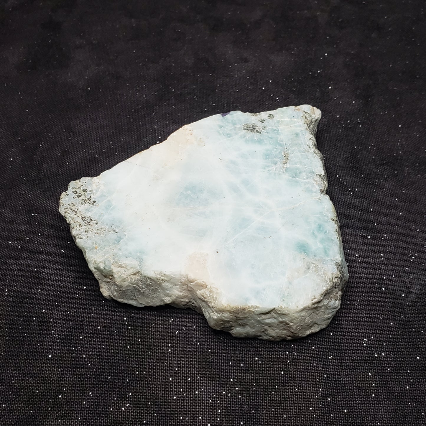 Larimar Lapidary Stone 3 x 2.75 inches Raw Natural 113 grams Dominican Republic LAR115 Simply CBD LLC