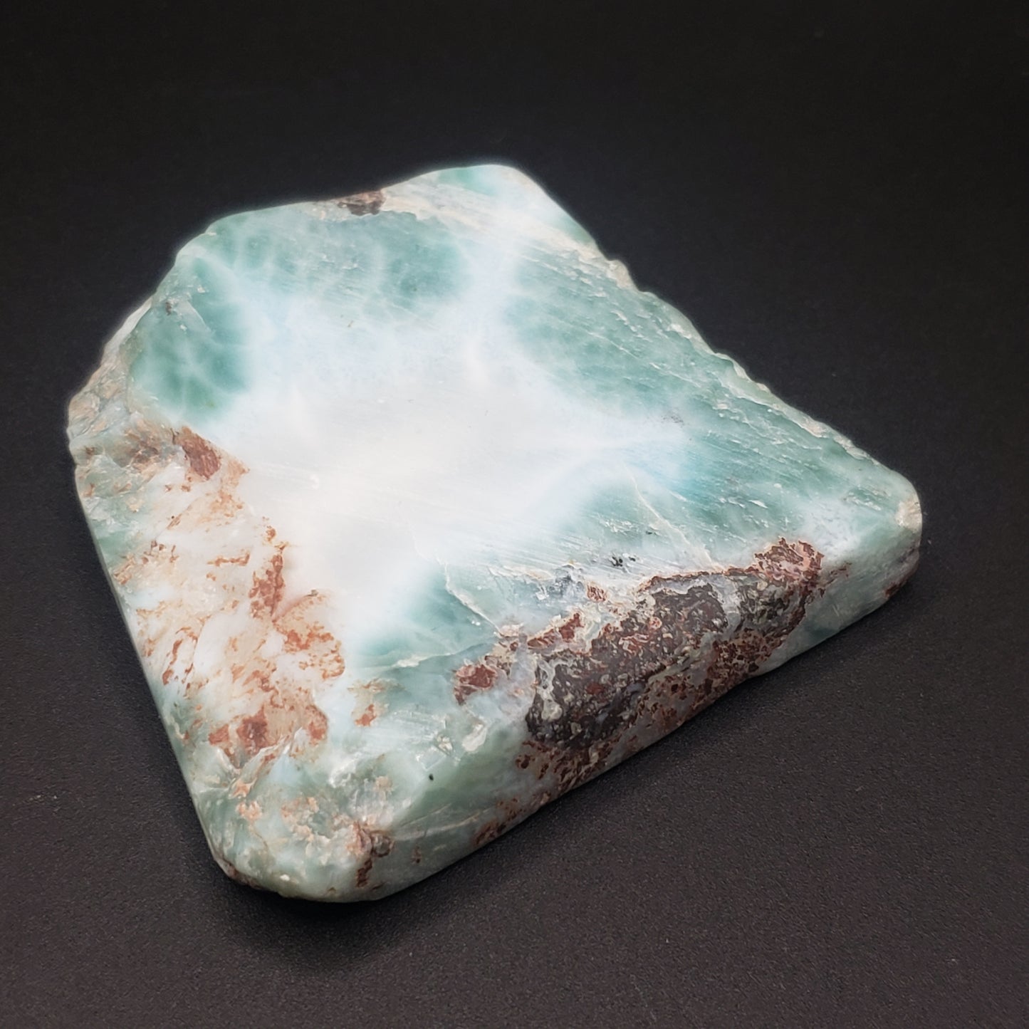 Larimar Lapidary Stone 2.25 x 2.5 inches Raw Natural 76 grams Dominican Republic LAR75A Simply CBD LLC