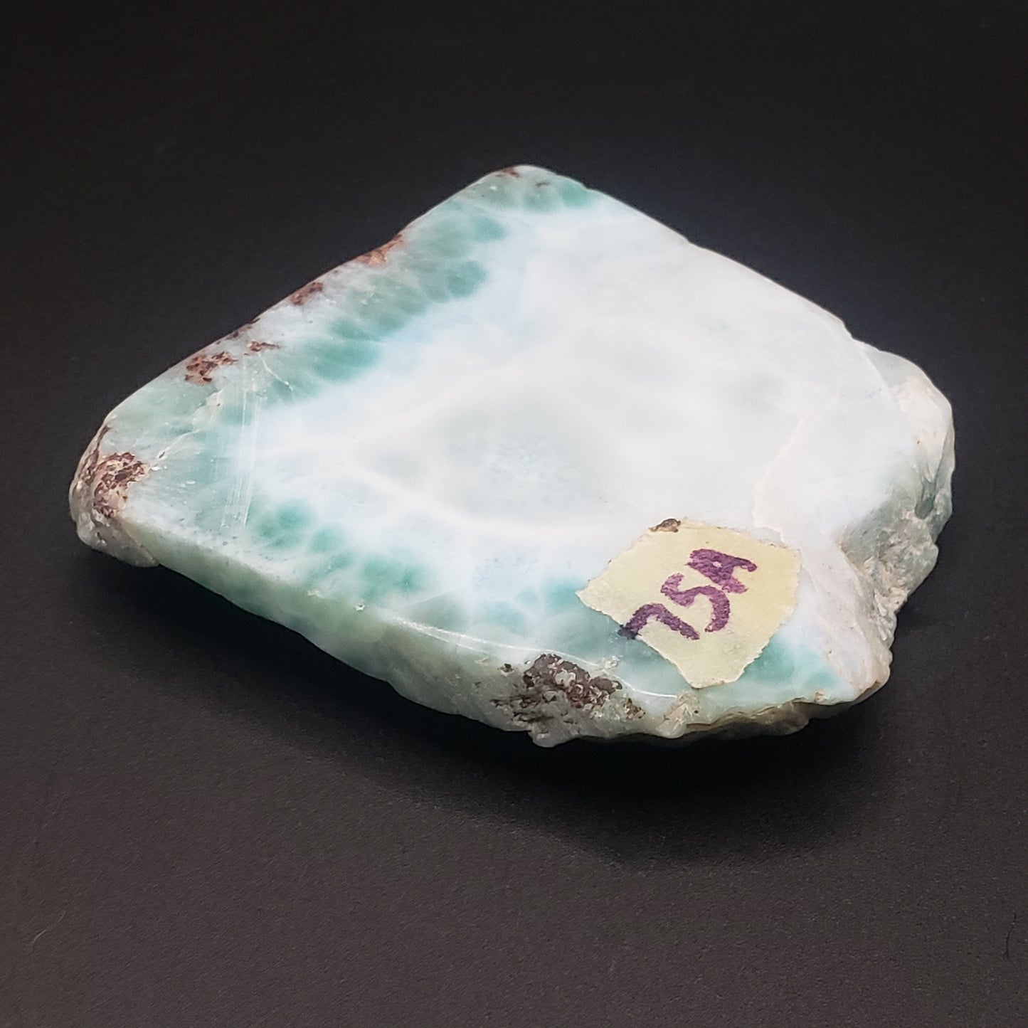 Larimar Lapidary Stone 2.25 x 2.5 inches Raw Natural 76 grams Dominican Republic LAR75A Simply CBD LLC