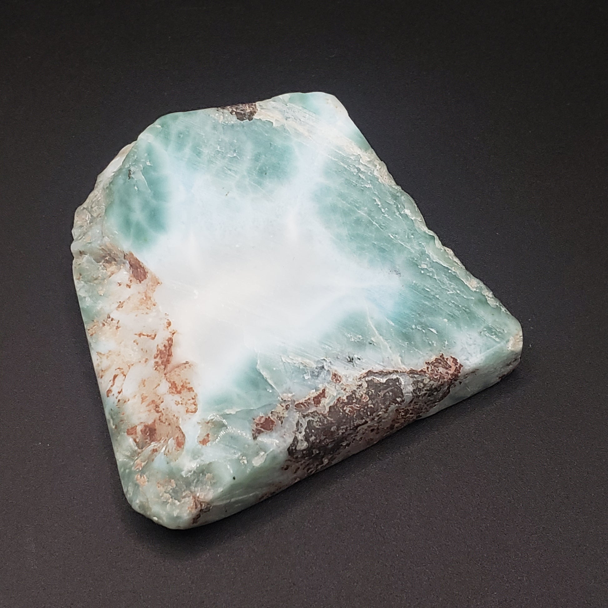 Larimar Lapidary Stone 2.25 x 2.5 inches Raw Natural 76 grams Dominican Republic LAR75A Simply CBD LLC