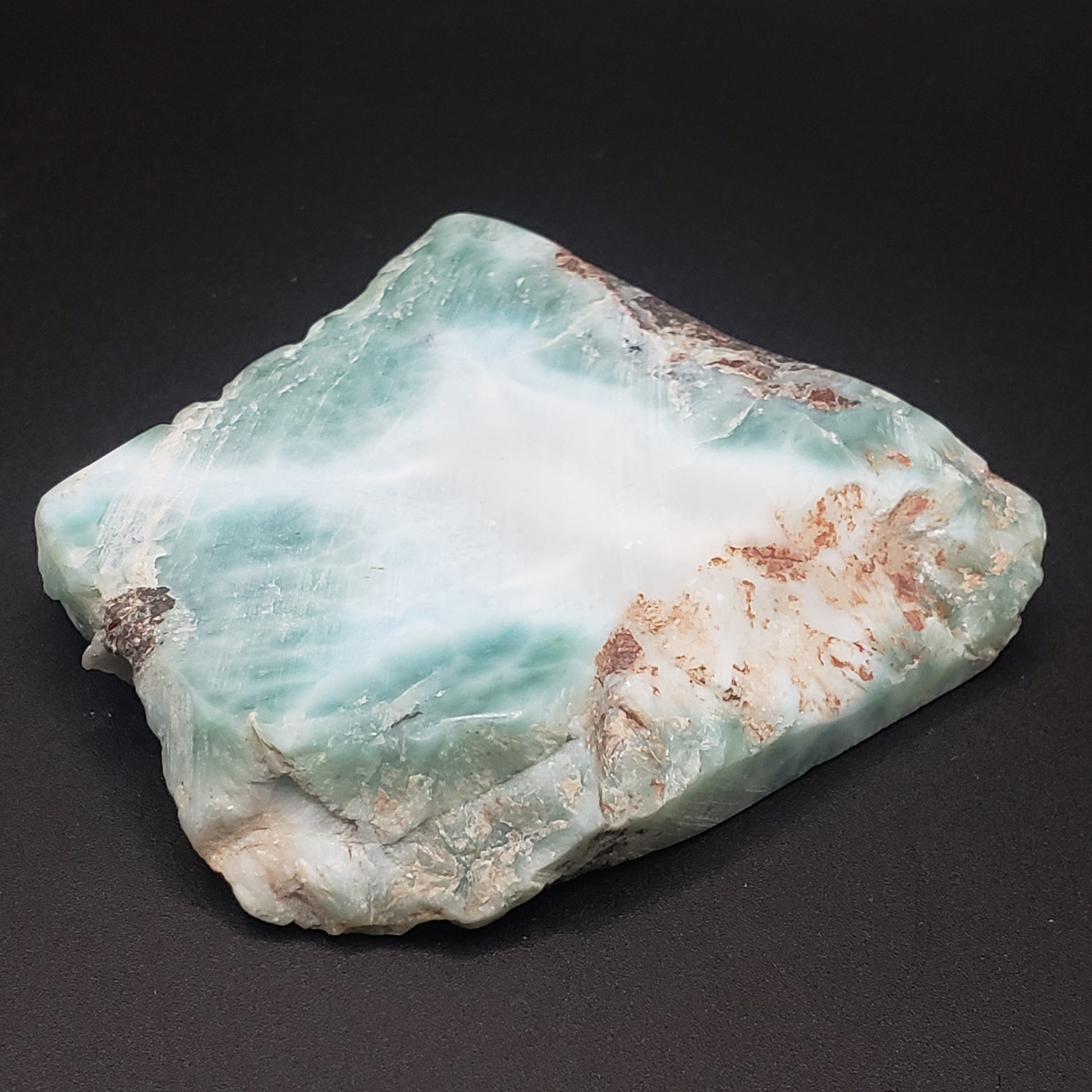 Larimar Lapidary Stone 2.25 x 2.5 inches Raw Natural 76 grams Dominican Republic LAR75A Simply CBD LLC