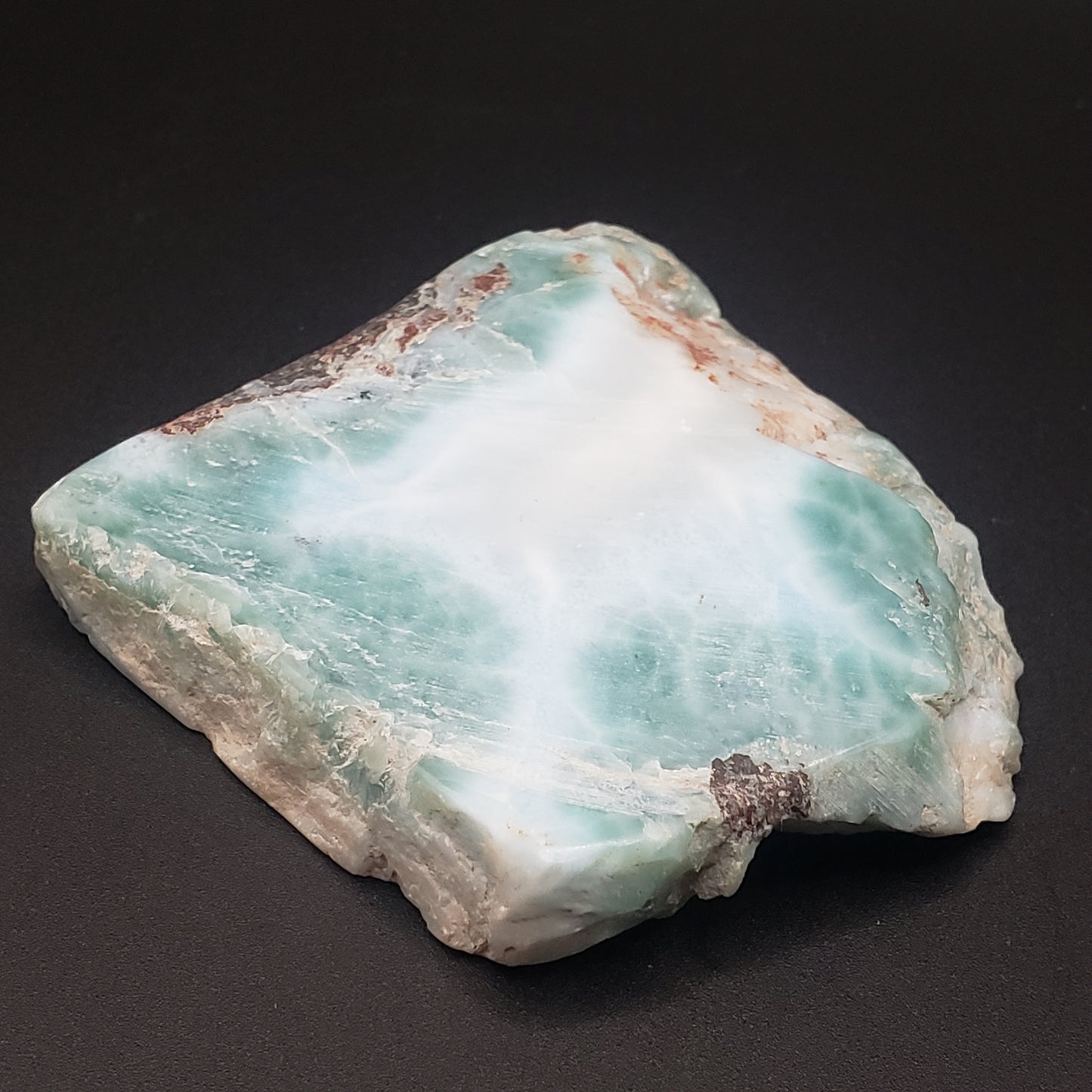 Larimar Lapidary Stone 2.25 x 2.5 inches Raw Natural 76 grams Dominican Republic LAR75A Simply CBD LLC