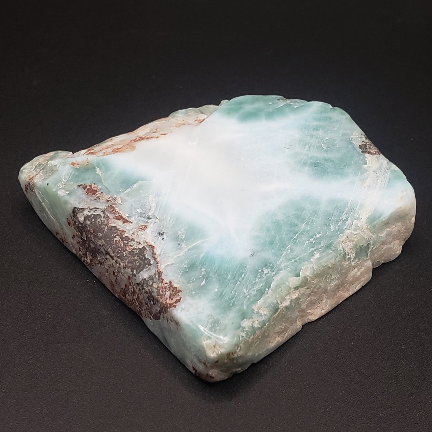 Larimar Lapidary Stone 2.25 x 2.5 inches Raw Natural 76 grams Dominican Republic LAR75A Simply CBD LLC