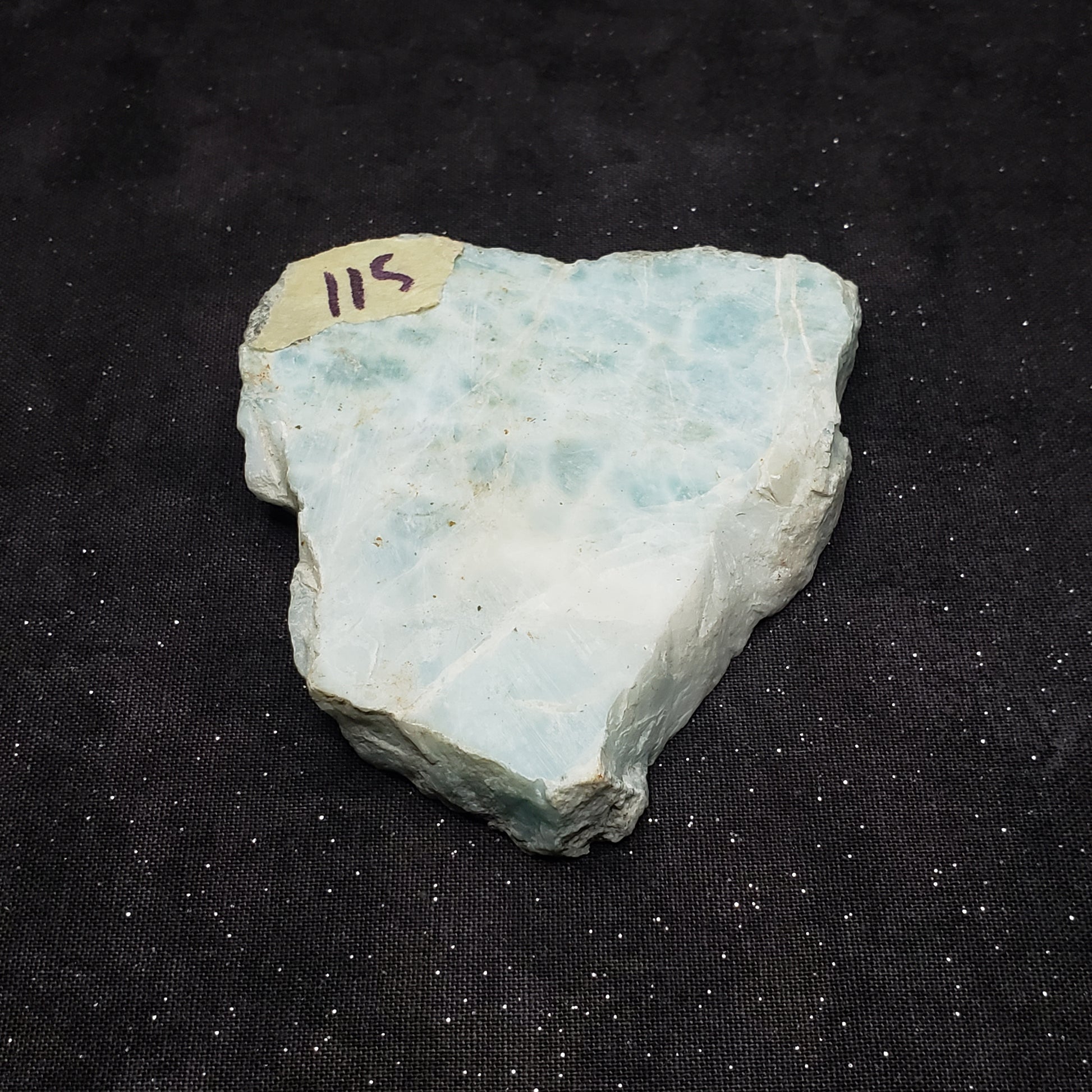 Larimar Lapidary Stone 3 x 2.75 inches Raw Natural 113 grams Dominican Republic LAR115 Simply CBD LLC