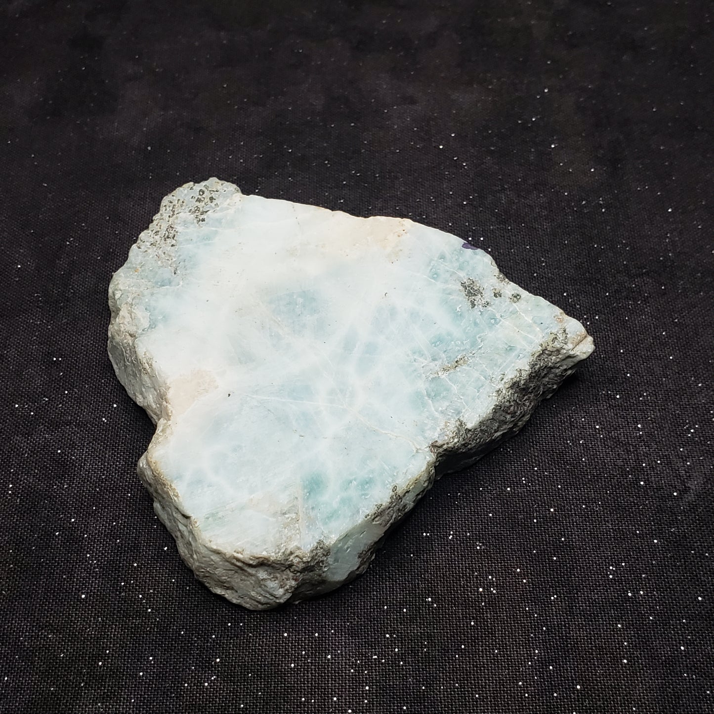 Larimar Lapidary Stone 3 x 2.75 inches Raw Natural 113 grams Dominican Republic LAR115 Simply CBD LLC