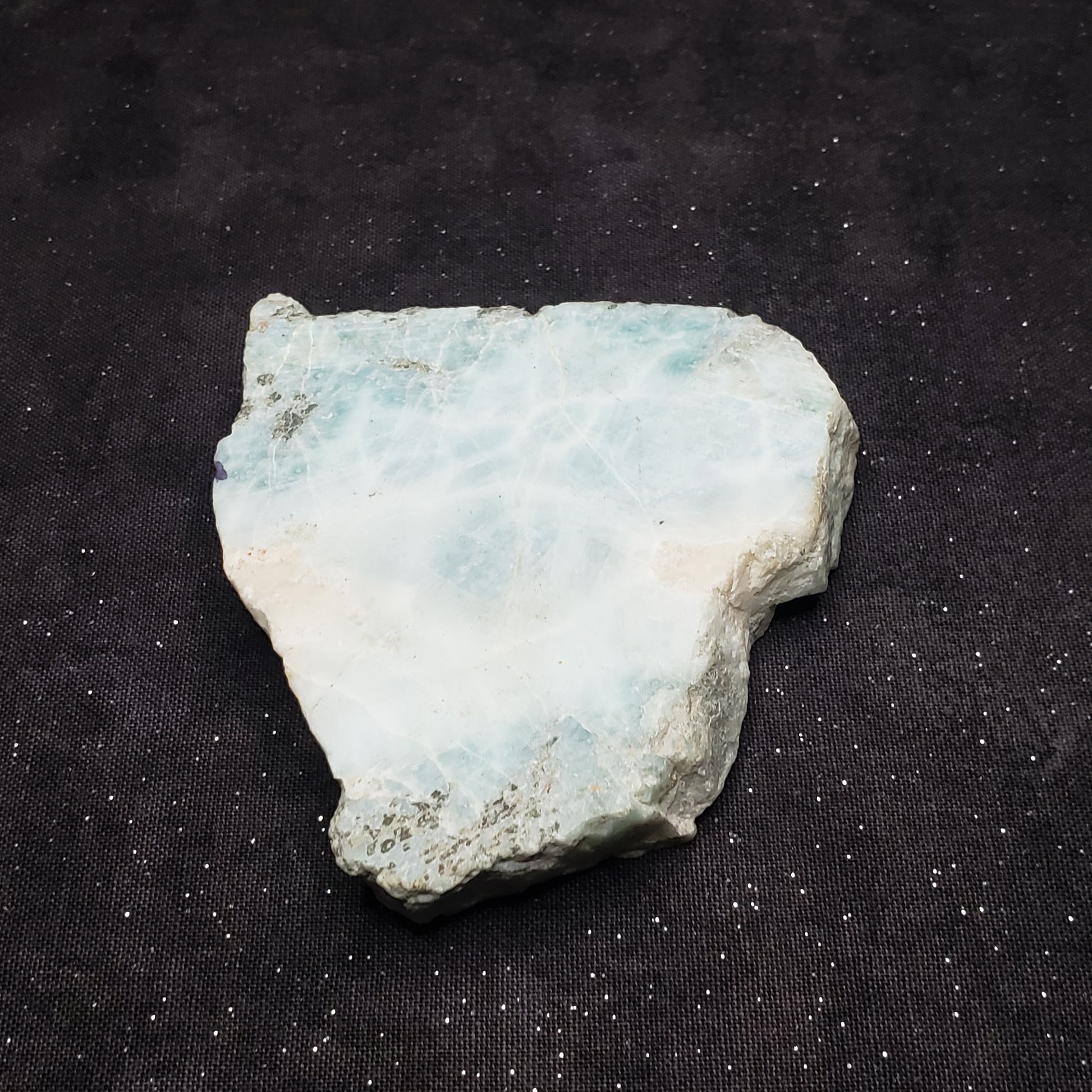 Larimar Lapidary Stone 3 x 2.75 inches Raw Natural 113 grams Dominican Republic LAR115 Simply CBD LLC