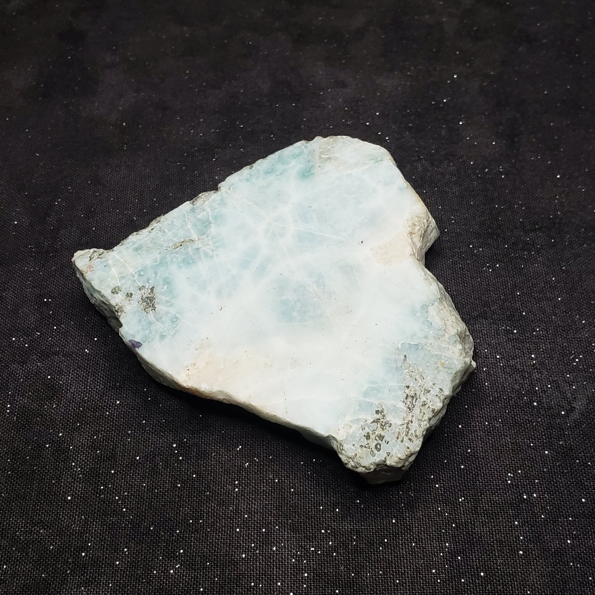 Larimar Lapidary Stone 3 x 2.75 inches Raw Natural 113 grams Dominican Republic LAR115 Simply CBD LLC