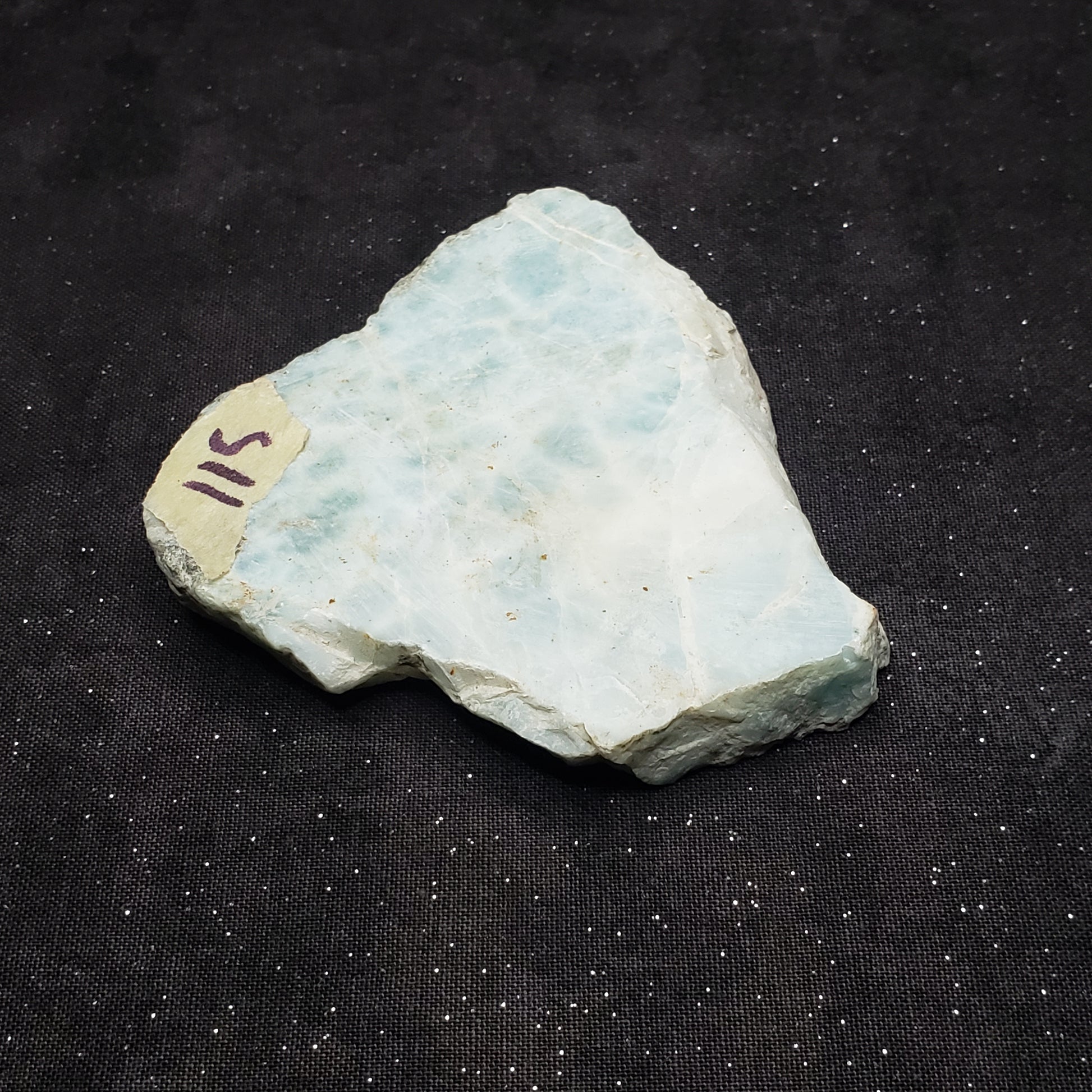 Larimar Lapidary Stone 3 x 2.75 inches Raw Natural 113 grams Dominican Republic LAR115 Simply CBD LLC