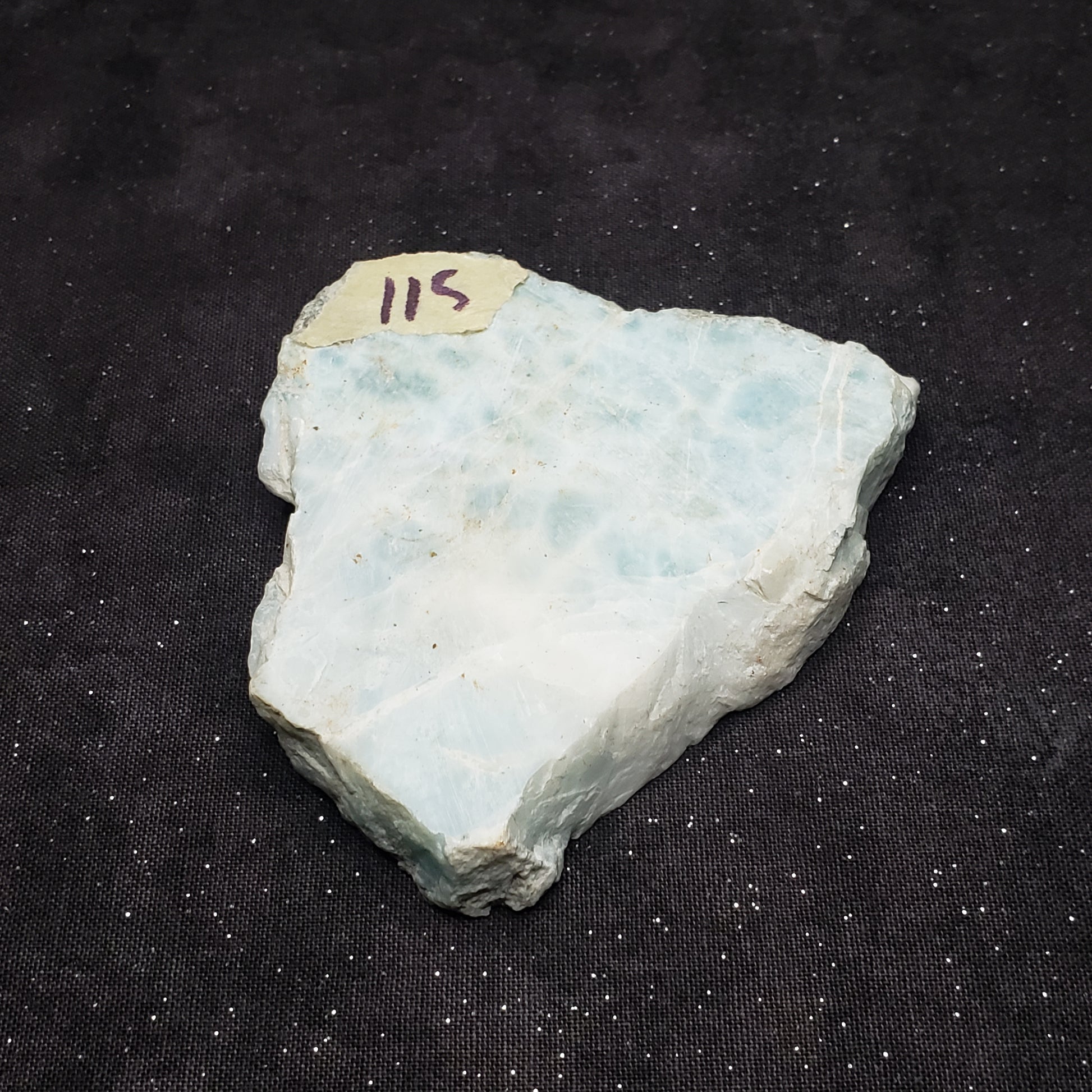 Larimar Lapidary Stone 3 x 2.75 inches Raw Natural 113 grams Dominican Republic LAR115 Simply CBD LLC