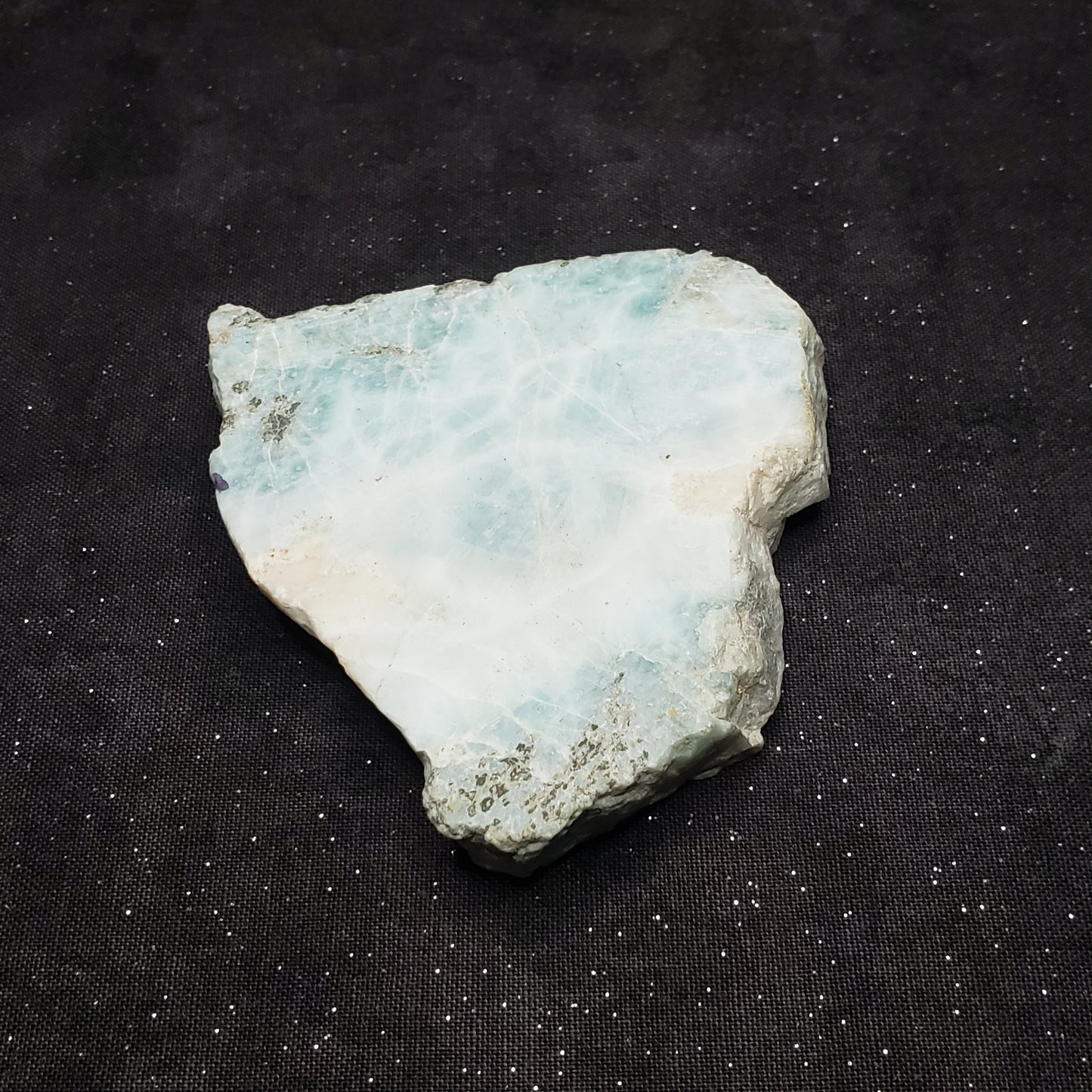 Larimar Lapidary Stone 3 x 2.75 inches Raw Natural 113 grams Dominican Republic LAR115 Simply CBD LLC