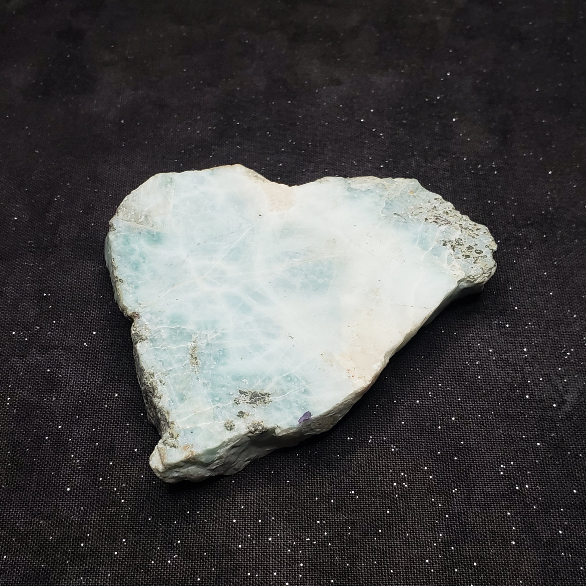 Larimar Lapidary Stone 3 x 2.75 inches Raw Natural 113 grams Dominican Republic LAR115 Simply CBD LLC