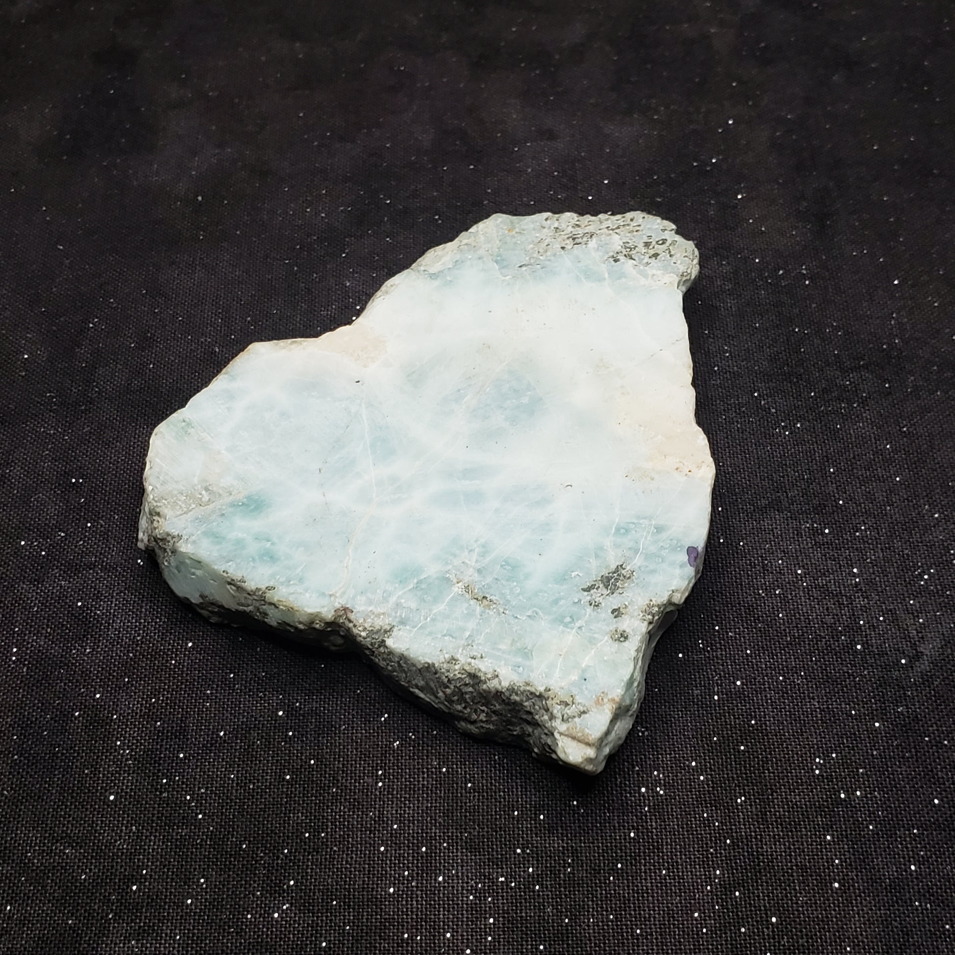 Larimar Lapidary Stone 3 x 2.75 inches Raw Natural 113 grams Dominican Republic LAR115 Simply CBD LLC