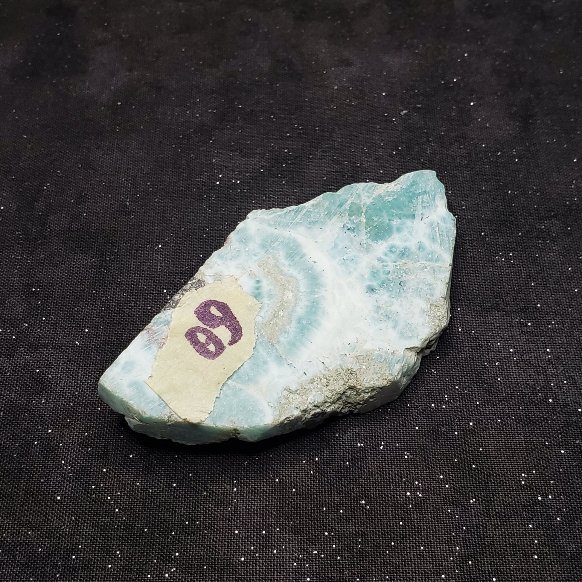 Larimar Stunning Lapidary Stone 3" x 1.75" Raw Natural 57g Dominican Republic LAR60 Simply CBD LLC