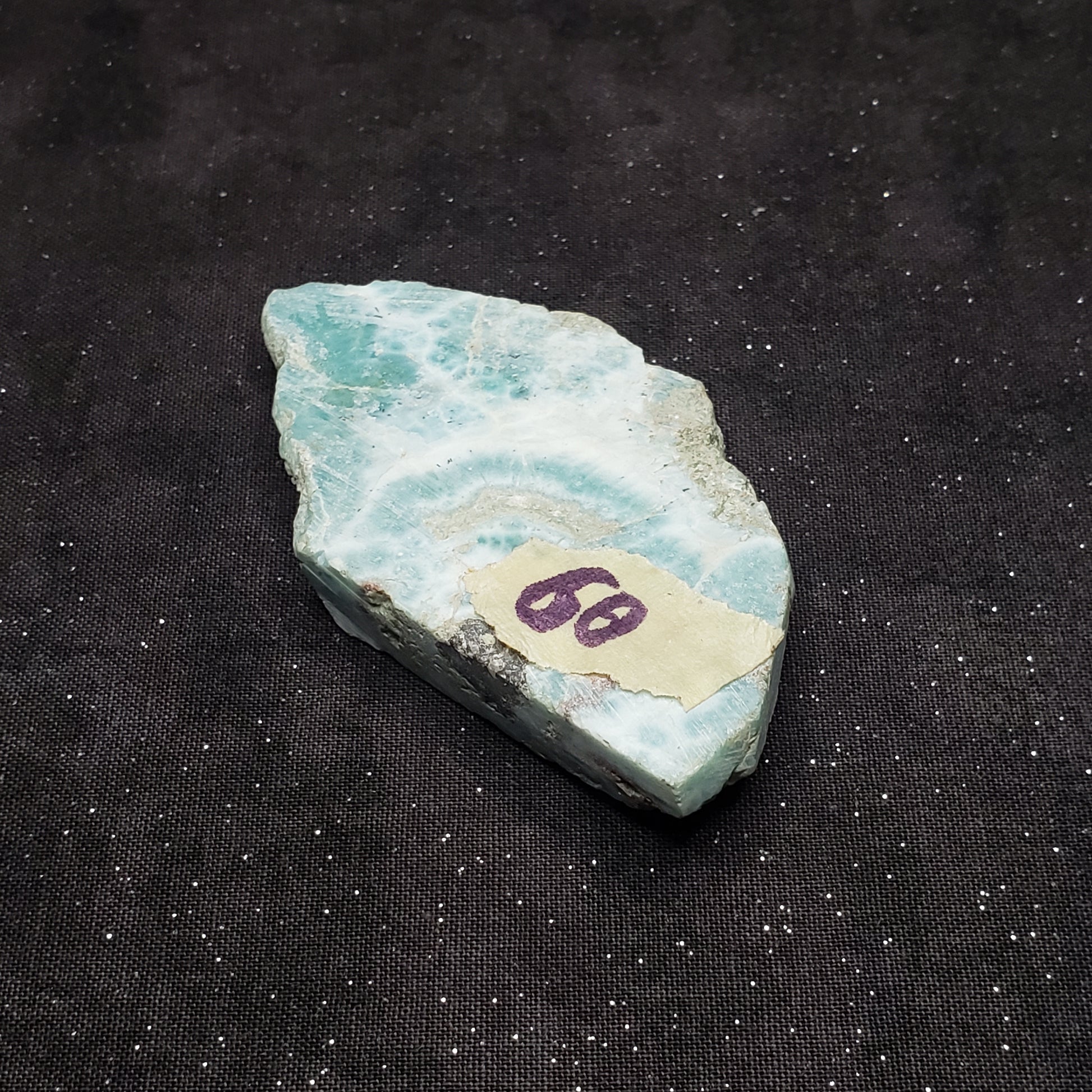 Larimar Stunning Lapidary Stone 3" x 1.75" Raw Natural 57g Dominican Republic LAR60 Simply CBD LLC