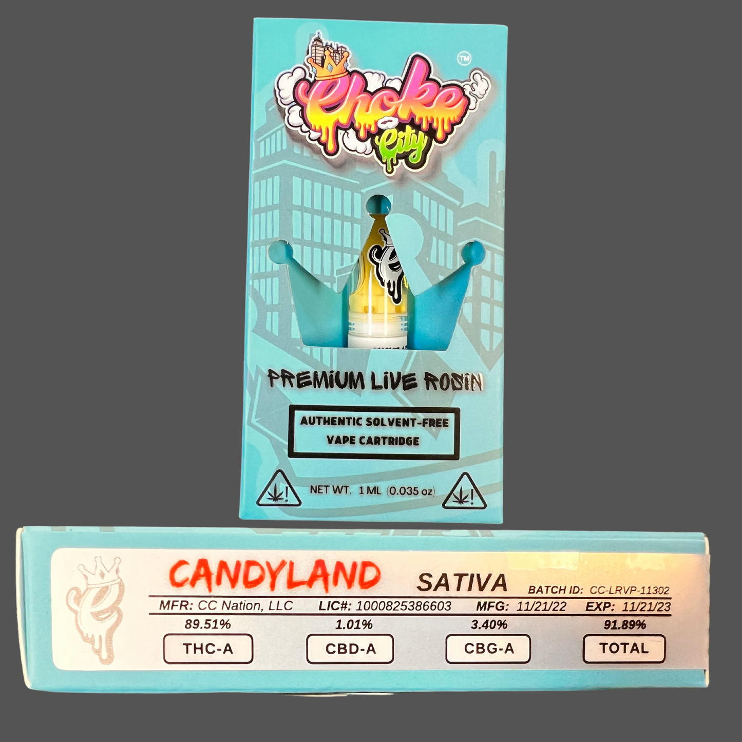 Choke City Vape Cartridges (1 Gram) Premium Live Rosin Simply CBD LLC