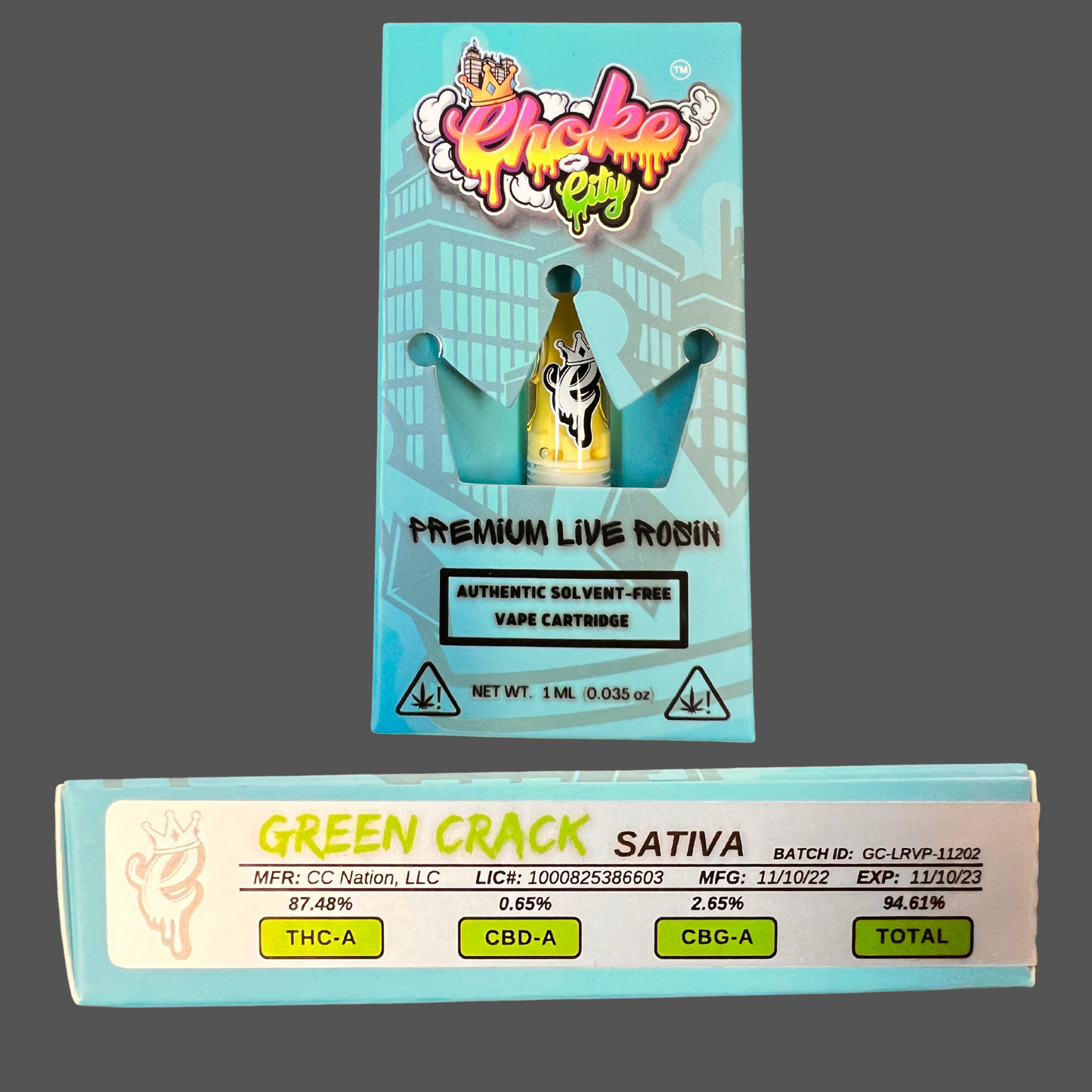 Choke City Vape Cartridges (1 Gram) Premium Live Rosin Simply CBD LLC