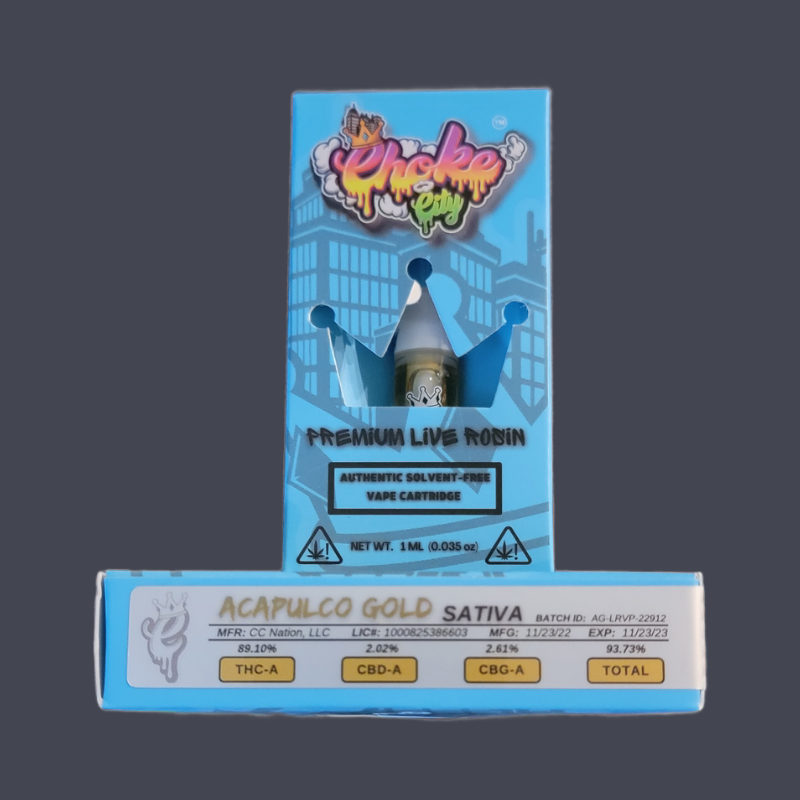 Choke City Vape Cartridges (1 Gram) Premium Live Rosin Simply CBD LLC