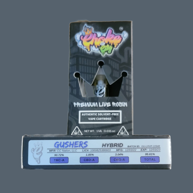 Choke City Vape Cartridges (1 Gram) Premium Live Rosin Simply CBD LLC